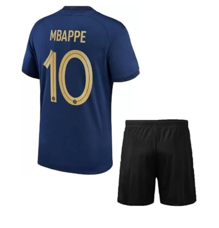 Image of Sports Home Football Team Jersey with Shorts Mbapee World Cup 2022 /2023 for (Kids,Boys,Men)