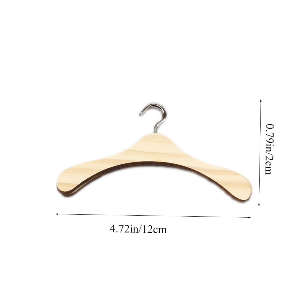 Sosoport Professional Wooden Material 12pcs Mini Doll Closet Hangers Doll Clothing Rack for Boys and Girls