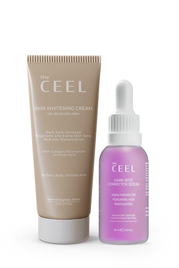 Leke Karşıtı Aydınlatıcı Cilt Bakım Seti, Glutatyon &%2 Alpha Arbutin Yüz Serumu 30 ml ve Kolajenli Ton Eşitleyici Nemlendirici Krem 50 ml İkili Rutin