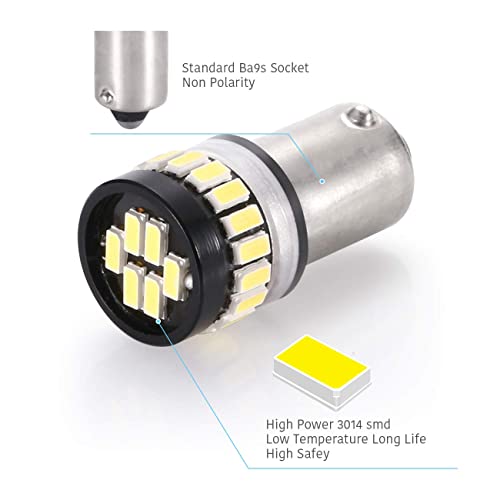 Luyed 5 X Super Bright 3014 24-Ex Chipsets Ba9 Ba9S 53 57 1895 64111 Led Bulbs Used For Side Door Courtesy Lights Map Lights,Xenon White #TOP1