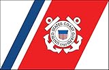 Semper Peratus Flag Sticker (Coast Guard Logo Insignia Bumper Emblem USCG us u.s. Vinyl Decal (3 x 5 inch)