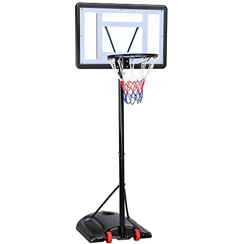 Yaheetech Canasta de Baloncesto Tablero Portátil Cesta de Baloncesto Móvil Altura Ajustable 219-279 cm con Soporte