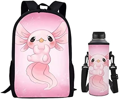 Belidome Frog Mushroom Kids Backpack Set Bottle Holder Bag for Primary Elementary School Girls