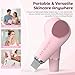 2 in 1 Electric Face Scrubber Silicone Facial Cleansing Brush, Exfoliator Scrubber & Skin Spatula Pore Cleaner Blackhead Remover Tools, Waterproof Face Brush Exfoliating Deep Cleaning Massager, Pink