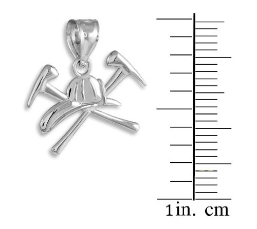 925 Sterling Silver Firefighter Axes & Helmet Charm Fire Department Pendant #TOP1