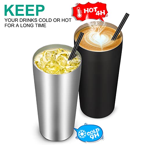 VEGOND-20oz-Tumbler-Bulk-with-Lid-and-Straw-12-Pack-Stainless-Steel-Vacuum-Insulated-Tumbler-Double-Wall-Coffee-Cup-Travel-Mug-Stainless-Steel