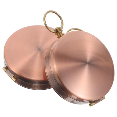 Boussole Rétro Vintage Laiton Boussole de Poche Instrument Navigation Randonnée Camping 2pcs