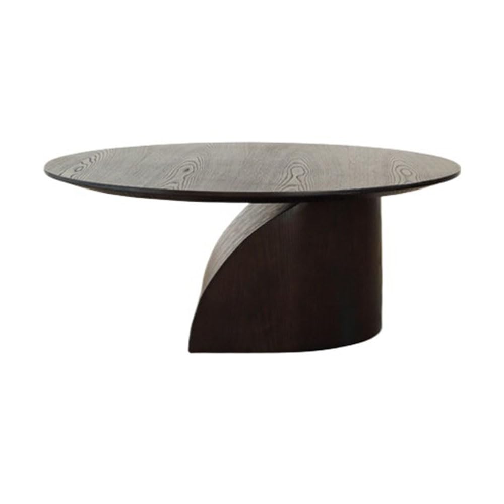 ZTHYSHOZ Side Table Modern Wood Coffee Table Sculpted Single Base Round Living Room Household(Small)