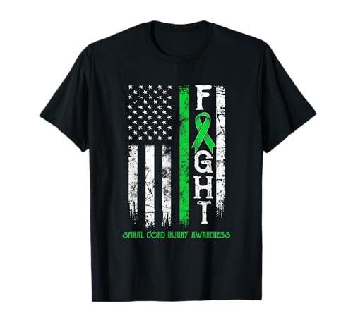 Spinal Cord Injury Warrior US Flag T-Shirt