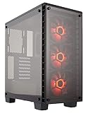 Corsair CC-9011101-WWCORSAIR Crystal 460X RGB Compact Mid-Tower Case, 3 RGB Fans, Tempered Glass - Black