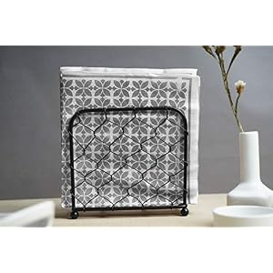 GoCraft Chicken Wire Napkin Holder Rustic Farmhouse Napkin holder for Kitchen Black Finish