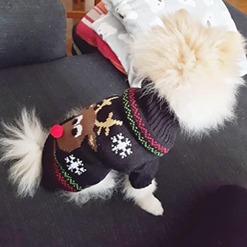 Suéter de Navidad para perro con diseño de reno negro XXS miniatura 7