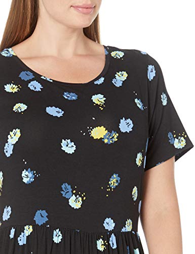 Amazon Essentials Women's Short-Sleeve Waisted Maxi Dress (Available In Plus Size), Black, Graphic 1, 3X #TOP2