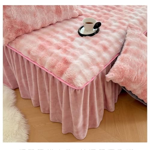 Falda de sábana con volantes ajustable modelo E de 150x200cm para colcha king 6