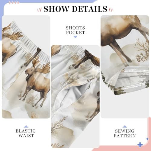 ZZXXB Moose and Tree Boys Long Pants Soft Trousers Elastic Waist Kids Lounge Bottoms with Pockets S-XL4