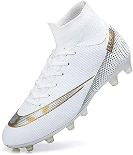 YEFDG Men’s Soccer Boots Football Shoes Cleats Spike Shoes Sneaker Comfortable Adults Athletic OutdoorIndoorCompetitionTraining White, 9.5