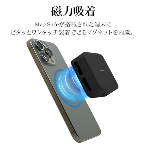 ラスタバナナ スマートフォンクーラー Type-C充電口 MagSafe 対応 冷却ファン Thermeru チャコールグレー RSCLC01CGRY