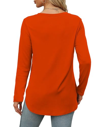 Image of XIEERDUO Womens Long Sleeve Round Neck Shirts Side Split Basic Loose Tunic Tops Casual 2026