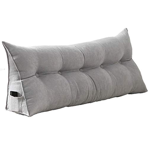 Keil-Dreieck-LendenkissenWaschbares NachtkissenNacht-RückenstützkissenSofa-RückenlehneDoppelbett-RuhekissenBedside Soft Pack (Color : Gray, Size : 80x20x50cm) Cover