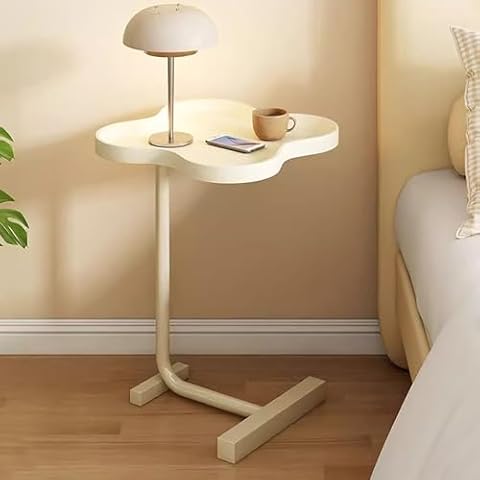 TrueyEssence Flower Shape Side Table for Couch, C-Shape End Table Small Nightstand Coffee Table Modern Bedside Table Sofa Table for Living Room Bedroom Cover
