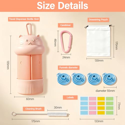 4 in 1 Portable Travel Dispenser Bottle, Travel Toiletry Containers (Beige) by CLYAIDET - Image 3
