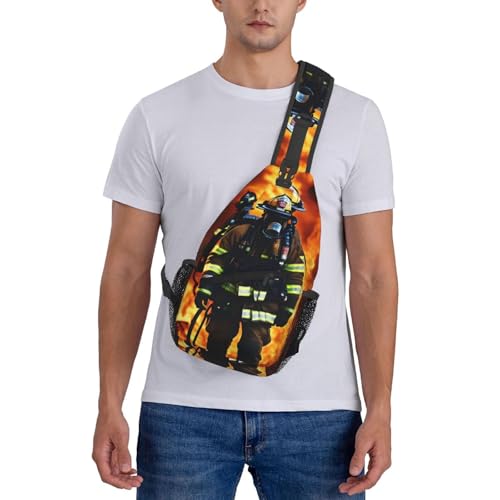 Mochila bandolera Firefighter fireman para senderismo unisex miniatura 7
