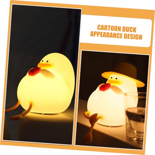 Lámpara de noche pato de silicona pequeña LED recargable miniatura 5