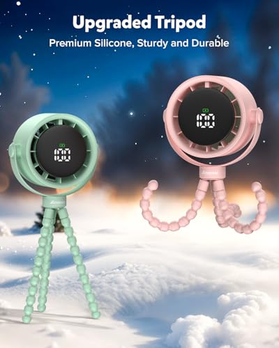 Image of AMACOOL Baby Stroller Fan, Rechargeable Portable Clip on Fan, 17H Cooling