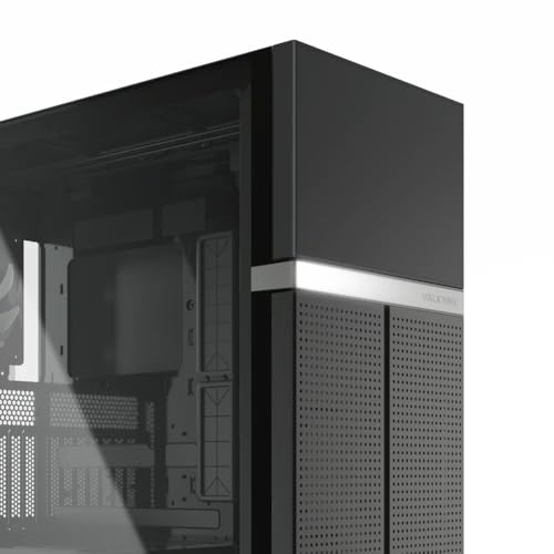 Gabinete para PC Valkyrie VK-02 Lite Mid Tower ATX – Soporta hasta 13 ventiladores y radiadores de 360/420 mm – Panel lateral de vidrio templado – Iluminación ARGB – Diseño de doble cámara – Compatible con ATX/Micro-ATX/Mini-ITX – Negro miniatura 4