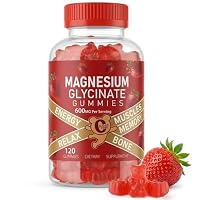 Magnesium Glycinate Gummies 600mg & Potassium | Sugar-Free Chewable Supplement for Calm, Sleep & Muscle Health | High Absorption Formula for Adults | 120 Count
