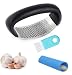 New Design Stainless Steel Garlic Press Rocker - Professional Grade Garlic Mincer Crusher and Garlic Press-With Silicone Garlic Peeler And Egg Separator Filiter Tools For You (Black/Sliver)