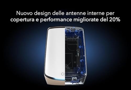 Orbi WiFi Mesh (RBK862S), Tri-band Mesh WiFi 6, Velocità fino a 6.0 Gbps, Router con 1 satelliti, copertura fino a 360 m2 e 100 dispositivi - Router - Immagine 2
