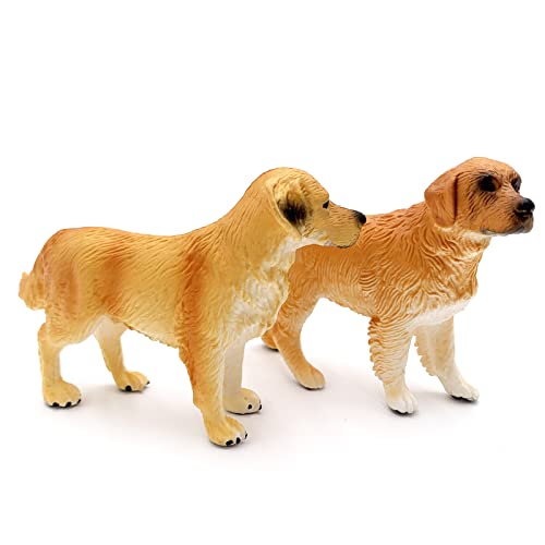 Gemini & Genius Dog Toys, Golden Retriever Family Playset, Detailed Puppy Action Figures, Pet Doggy Models - 2-4 Inches Length-Cake Toppers Or Gifts For Kids #TOP1