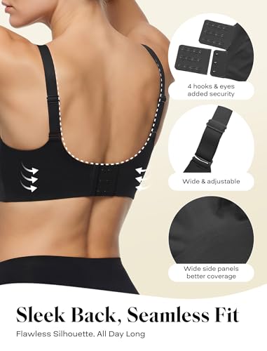 Image of COMFELIE Smooth Seamless Minimizer Bras Non Padded Comfy Everyday Bra No Underwire Supportive Bralette