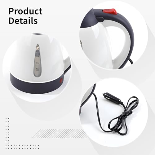 Tetera eléctrica para autos 12V, 1000ml, acero inoxidable miniatura 2
