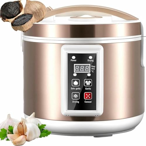 Máquina fermentadora de ajo negro, olla fermentadora inteligente multifuncional, máquina automática de ajo negro, cocina de bricolaje para yogur, nato, arroz dulce, con estante de acero inoxidable