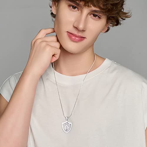 Etevon 18K Gold Plated Shield Necklaces For Men Boys, 316 Stainless Steel Pendant Necklaces Mens Jewelry Gift For Birthday Anniversary Christmas Valentine's Day For Boyfriend Son Father Brother #TOP1