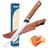 Huusk 7 inch Fillet Knife - Sharp Japanese Fillet Knife for Fish - Professional Flexible Boning...