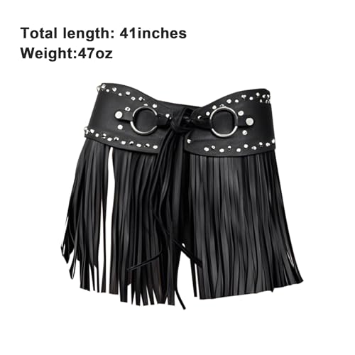 Black Corset Waist Belt For Women Waspie Waist Belt With Tassel Wide Elastic Daily Cosplay Halloween Costumes2