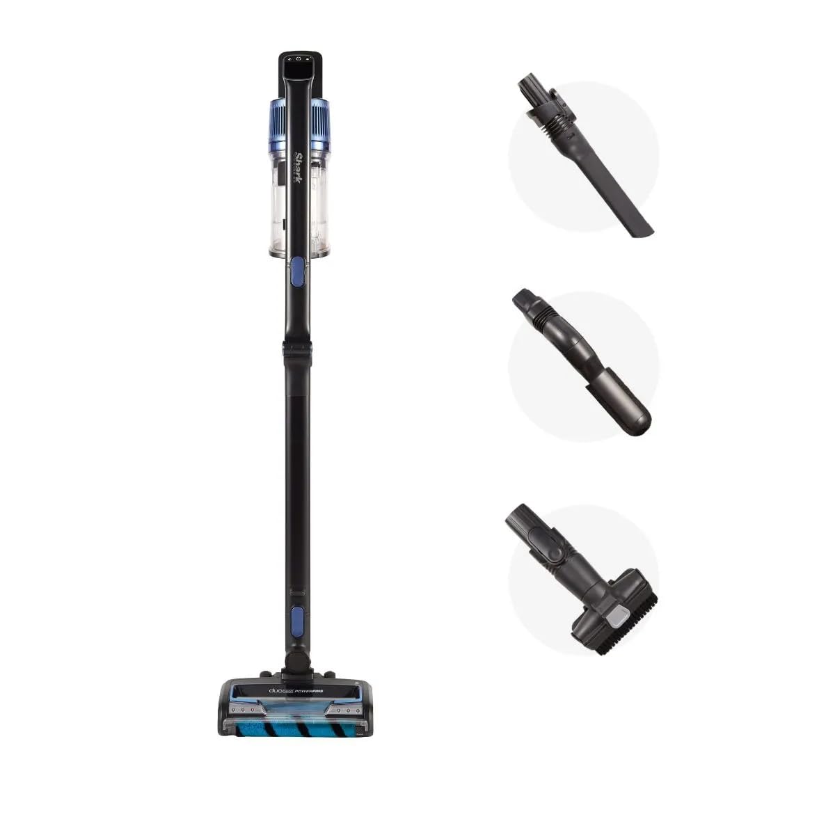 Shark Anti-Hair Wrap Cordless Stick Pet Vacuum Cleaner, Double Battery, 120 Min Run time, LED Smart Display, Black, IZ320ME, 5 Years Warranty Anti-Allergen Cordless Stick Vacuum Cleaner 120 Mins Run Time Black