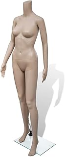 vidaXL Mannequin, Woman Mannequin Full Body Realistic with Glass Base, Woman Dress Display Body, Dress Form Mannequin, Aluminum Stand