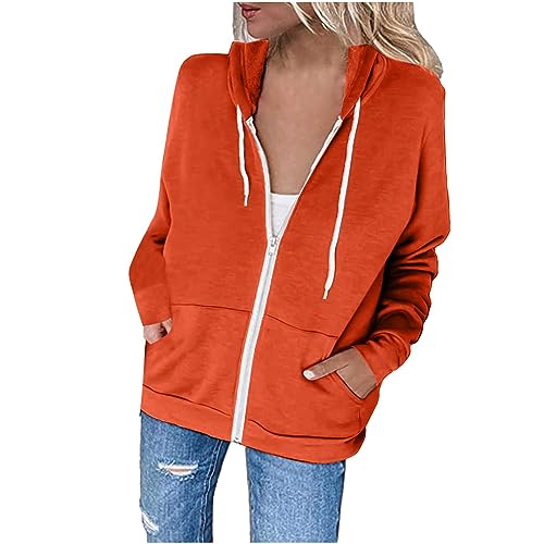 YCBMINGCAN Sudadera con capucha para mujer, sudadera con capucha de manga larga, sudadera con capucha, chaqueta informal para exteriores, abrigo ligero entallado, elegante, sudaderas de otoño