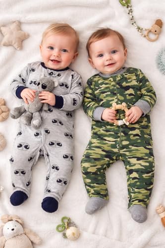 Image of TuddyBuddy 100% Cotton Multi Color Zipper Romper Sleepsuit /Romper /Jumpsuit for Baby Boy & Baby Girl