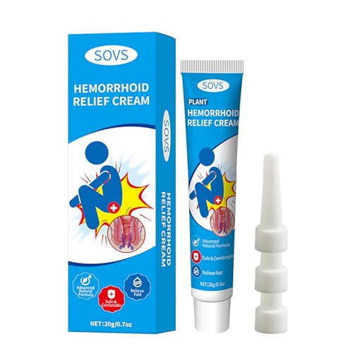 SOVS Hemorrhoid Ointment, Herba Fast Relief for Internal & External Hemorrhoids, Anal Itching & Fissures, Soothing & Healing Cream for Adults (1, Ounce, 0.7)
