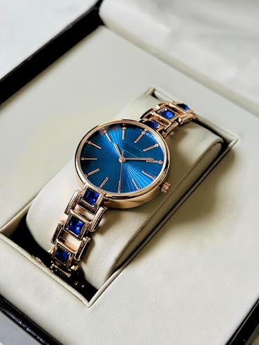 Image of AMERICANVIBER Red Diamond-Studded Women's Analog Watch with Adjustable Strap, Stylish Round Dial Wrist Watch for Girls & Ladies, Suitable for Casual, Office, and Formal Use