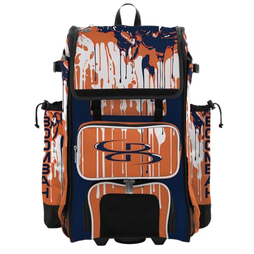 Boombah Rolling Catchers Superpack Bat Bag Graffiti Drip Navy/Orange/White