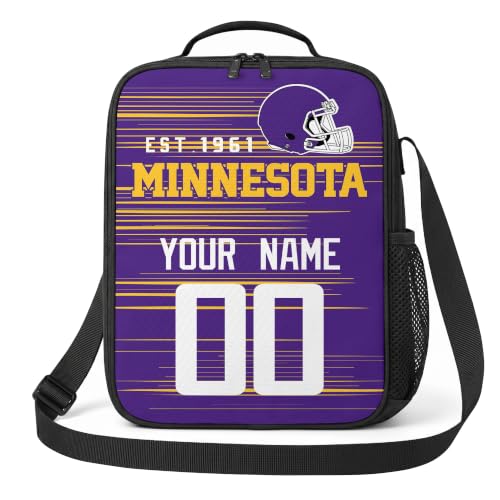 Image of Minnesota Lunch Bag Custom Name and Number Personalized Gifts