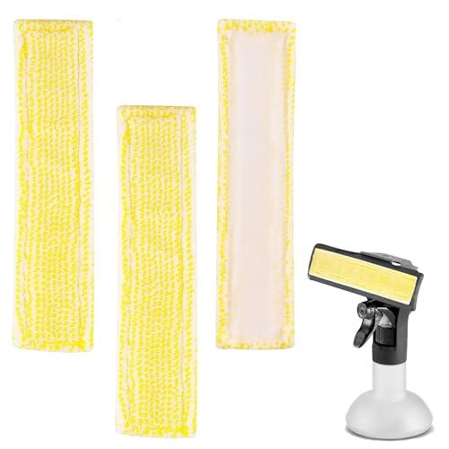 3Pcs Window Vacuum Cleaning Pads for Karcher Window Vac Accessories Replacement Microfibre Swipping Cleaner for Karcher Window Vac Spares Mop Cover Cloths for The Spray Bottle with Velcro