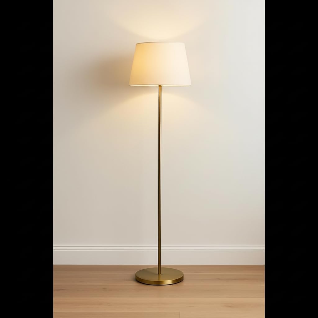 Tall Standing Lamp for Living Room Corner - Modern Arc Floor Lamp with 3 Rotatable Lights, Fabric Shade Mid Century Industrial Pole Light, Safe Stable Base, High Brightness Inside Apartment Essentials-image-9