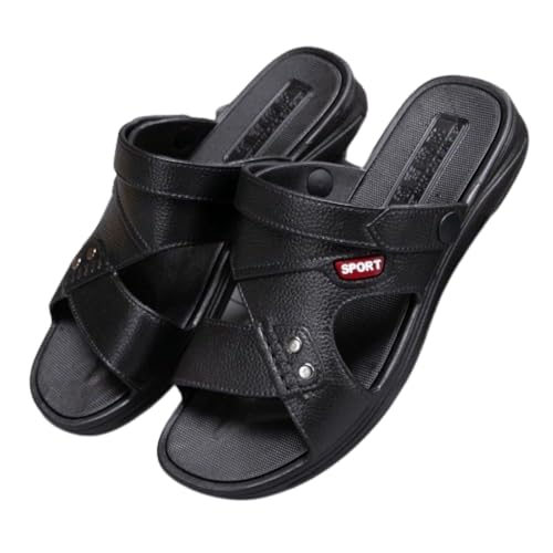 Premium Comfort Faux Leather Sport Outdoor Sandals Sildes Summer Slippers For Men Yoga Mat Flip Flops Indoor Footwear